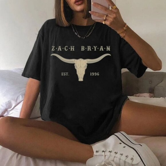 Zach Bryan EST 1996 T-Shirt Country Music Bullhead Graphic Fan Concert Gift 79 - Picture 1 of 6